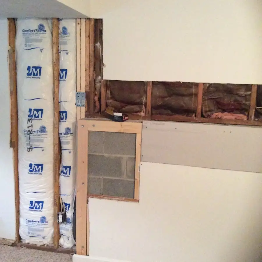 Wall insulation replacement during Basement Flood Cleanup in Ferndale